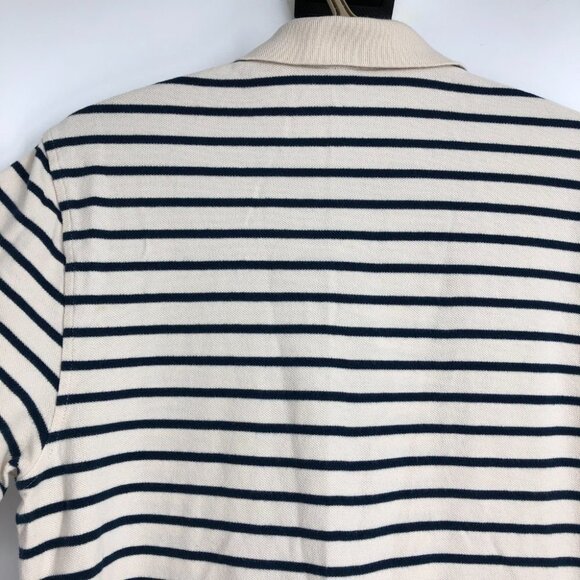 J.Crew Men's Black & off white (cream) Deck-striped polo size L - Picture 12 of 16